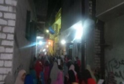 مسيره مندده بالانقلاب العسكري والعدوان على غزه بقرية التوفيقية بسمالوط
