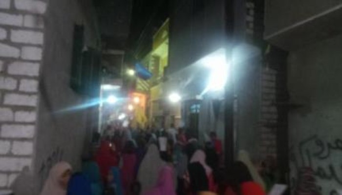 مسيره مندده بالانقلاب العسكري والعدوان على غزه بقرية التوفيقية بسمالوط