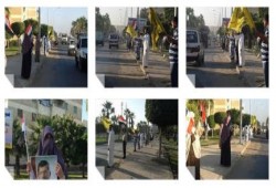 سلسلة بشرية ببرج العرب بالقرب من مقر إختطاف الرئيس محمد مرسي