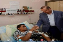 أردوغان‬ يزور الجرحى الفلسطينيين بأنقرة"