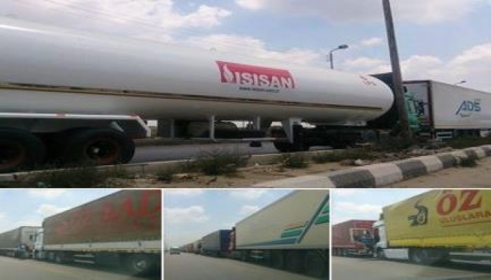 أكثر من خمسين شاحنه تركيا محمله بالمواد البتروليه والغذائيه والادويه فى طريقه الى غزة