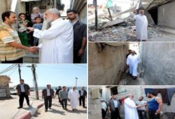 بالصور .. هنية يتفقد منزله المدمر ومنازل جيرانه