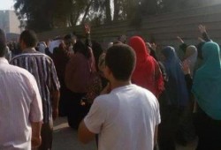 مسيرة صباحية بالسنبلاوين ضد الانقلاب الانقلاب العسكري من أمام المستشفي العام