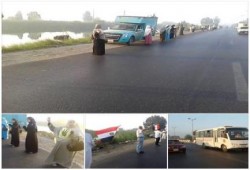 سلسلة بشرية للتحالف وصوت الحرة على إمتداد الطريق السريع "أجا _ ميت غمر"