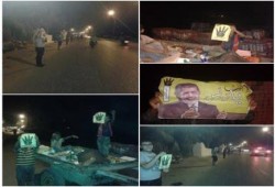 سلسلة بشرية بقرية الحوتة على الطريق الزراعى