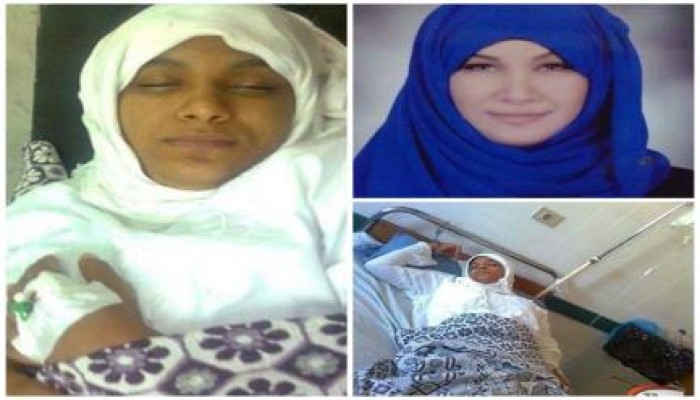 بالصور :أمن الانقلاب يضع الكلابشات في يد طالبة معتقلة داخل المستشفي رغم سوء حالتها