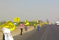 سلسله بشريه بأبوحمص بالبحيره صباح اليوم ضد الانقلاب العسكري