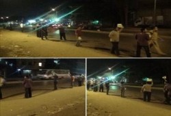 القليوبية: سلسلة بشرية لحركة عفاريت ضد الانقلاب بطريق الخرقانية بالقناطر الخيرية