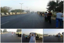 سلسلة بشرية بـ "أجا" لـ "ضنك" تنديداً بسوء الأوضاع المعيشية