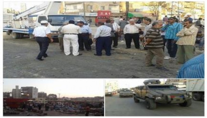 حملة لإزالة الإشغالات بـ"الأربعين" بالسويس وسط استياء الباعة