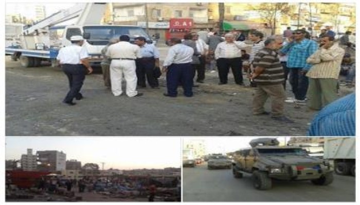 حملة لإزالة الإشغالات بـ"الأربعين" بالسويس وسط استياء الباعة