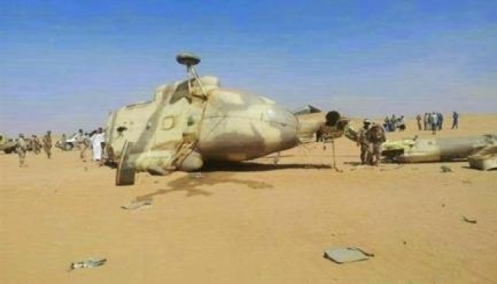 مصرع 6 عسكريين في سقوط هليكوبتر بالفيوم بسبب عطل فني