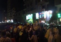 مسيرة ليلية ضد الانقلاب بجوار المركز العام للإخوان المسلمين بالمقطم