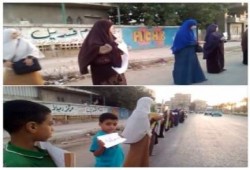 دمياط: سلسلة بشرية لـ"نساء ضد الانقلاب"