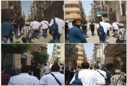 مسيرة لطلاب مدرسة الهدى والنور بالمنصورة ضد الانقلاب العسكري