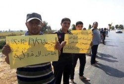 أسبوع "العدالة" الدقهلية:  بالصور سلسلة بشرية حاشدة على طريق جمصة الدولى