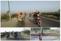 مسيرة بـ"الدراجات البخارية" لـ"ثوار حوش عيسي" رفضًا للانقلاب