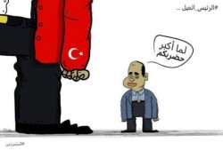 كاريكاتير ساخر من السيسي "لما أكبر هضربكم"