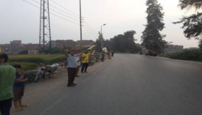 سلاسل بشرية بالزقازيق ختاماً لفعاليات أسبوع العدالة