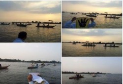 الغربية: بالصور مارثون بالقوارب الصغيرة لتحالف دعم الشرعية و أطفال ضد الانقلاب بكفرالزيات