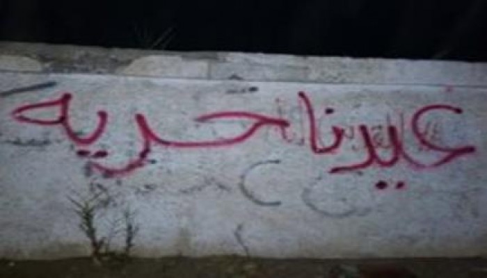 الله أكبر عيدنا حريه .. العيد لمن مات شهيد تكسو حوائط كفر الشيخ