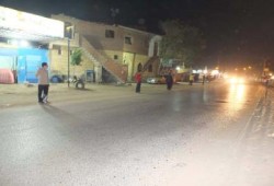 سلسلة بشرية بالفيوم بالقرب من مقر الشرطة العسكرية
