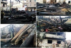 كوارث عهد السفاح : حريق مروع يلتهم 6 محلات بالحضرة