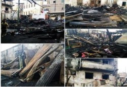 كوارث عهد السفاح : حريق مروع يلتهم 6 محلات بالحضرة