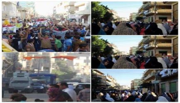البحيرة: مسيرة حاشدة بـ"حوش عيسي" تدعو لإسقاط الانقلاب العسكري