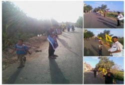 كفر الشيخ: سلسلة بشرية بقرية الروس بمطوبس لأول مرة رفضاً للإنقلاب العسكري