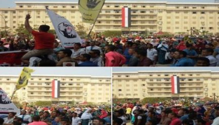 طلاب ضد الانقلاب جامعة بني سويف ينطلقون في تظاهرة تجوب حرم الجامعة