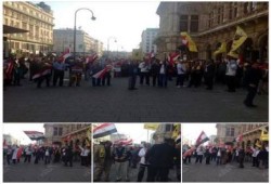بالصور: وقفة بالنمسا تضامنا مع الطلاب المعتقلين الرافضين للانقلاب بمصر