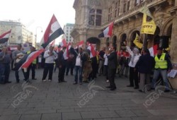 بالصور .. مظاهرة للمجلس التنسيقى للجالية المصرية بـالنمسا ضد الانقلاب العسكري