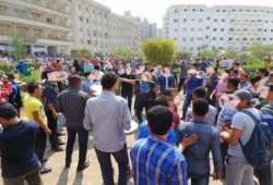 فاعلية طلابية ضد الانقلاب بجامعة بني سويف ‫وسط تفاعل طلابي كبير