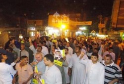 تحالف دعم الشرعية " بالمنصورية" يواصل فعالياته بمسيرة ليلية ضد الانقلاب العسكري