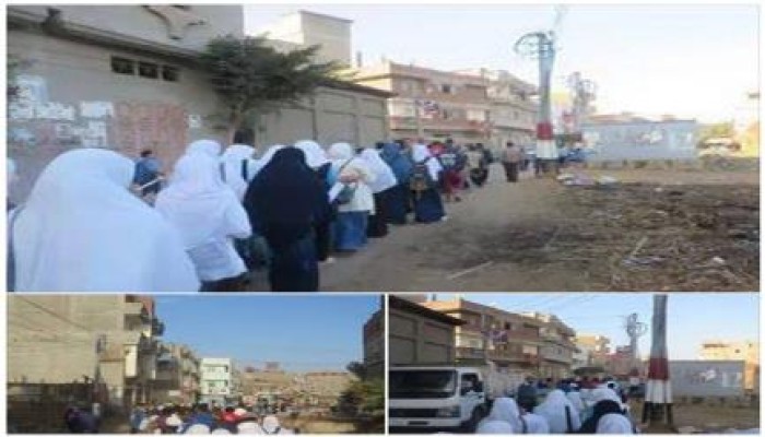 مسيرة حاشدة لطلاب ضد الانقلاب بالبصارطة بدمياط