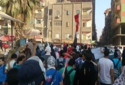 فاعلية صباحية لحركة طلاب ثانوى امام مجمع المدارس بدار السلام