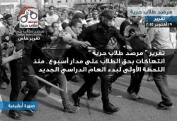 تقرير عن إنتهاكات الأسبوع الأول من العام الدراسي الجديد بحق طلاب الجامعات المصرية