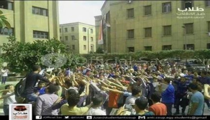 طلاب ضد الانقلاب جامعة الأزهر فرع الدراسة تبدأ اسبوع جديد تحت شعار " سوبر عوض "