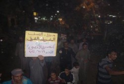 مسيرة ليلية حاشدة لآهالي قرية الشوبك بالجيزة ضد الانقلاب العسكري