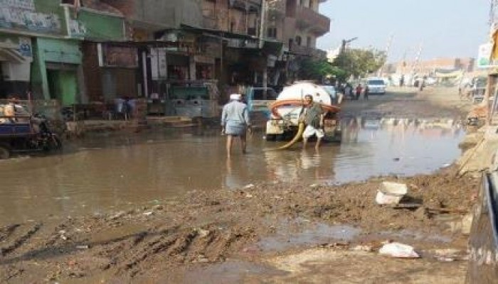 بني سويف..الميمون تغرق في مياه الصرف الصحي!!