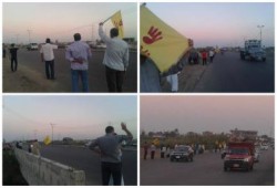 أبوحمص تواصل مقاومتها للنظام العسكرى بسلاسل بشرية علي الطريق الزراعي