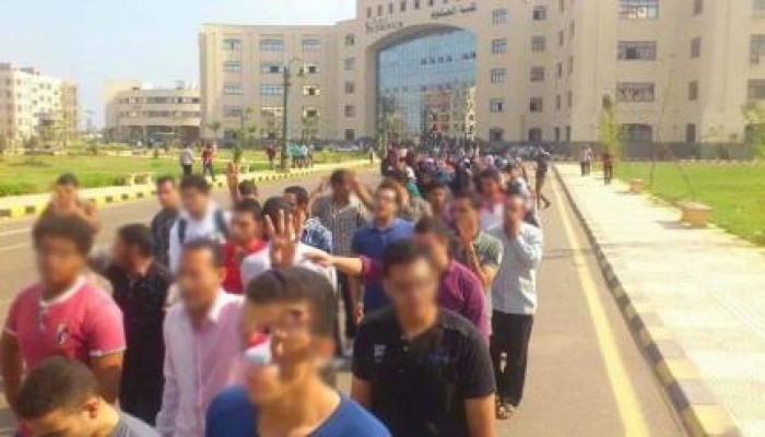 طلاب ضد الإنقلاب كفر الشيخ يدشنون الحراك الطلابي بالجامعة بمسيرة حاشدة تطوف الحرم الجامعي