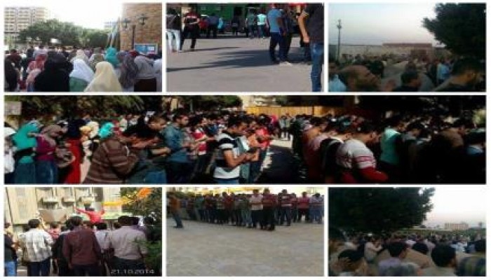 بالصور ..  يوم حزين على جامعة الاسكندريه مختلطا بصرخات الثوار