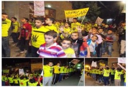 الجيزة: وسط تفاعل أهالي المنصوريـــة.. مسيــــرة ليليــة لـ"أولتراس ربعــاوي"