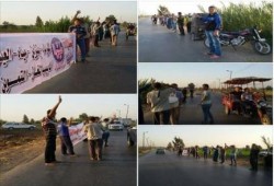 الدقهلية: سلسلة بشرية لأولتراس أسود وشباب ضد الانقلاب على طريق "بلقاس - المنصورة"