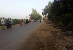 سلسلة بشرية بأشمون تهتف بإسقاط الإنقلاب المجرم