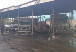 حريق هائل في موقف سيارات حكومي بكفر الدوار