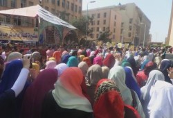 بالصور.. جامعة المنوفية تنتفض بفعالية لطلاب ضد الانقلاب تحت اسم " طالب حر "