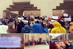 استمرار فعاليات طالبات الازهر بالمنصورة رغم حصار الداخلية